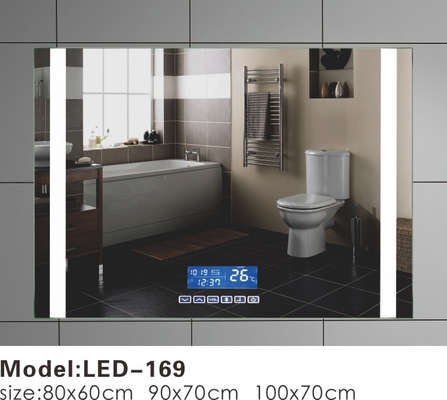 مرايا الحمام مع أضواء LED ومستشعر الحركة Demister ، مستطيل إضاءة مرآة